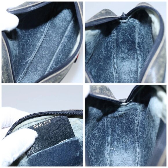 GUCCI GG Supreme Sherry Line Clutch Bag PVC Navy Red 89 01 034 Auth 103583 - Picture 15 of 16